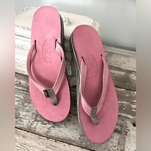 Pink Leather Rainbow Sandals